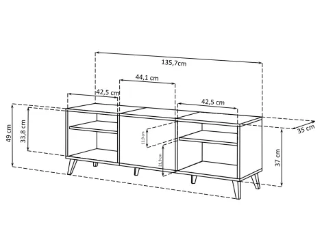 Fondi TV Schrank mit Weinregal - 3